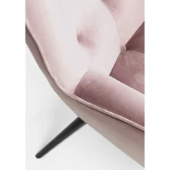 KARE Design Fauteuil Black Vicky Velours Rose
