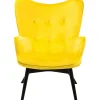 KARE Design Fauteuil Black Vicky Velours Jaune
