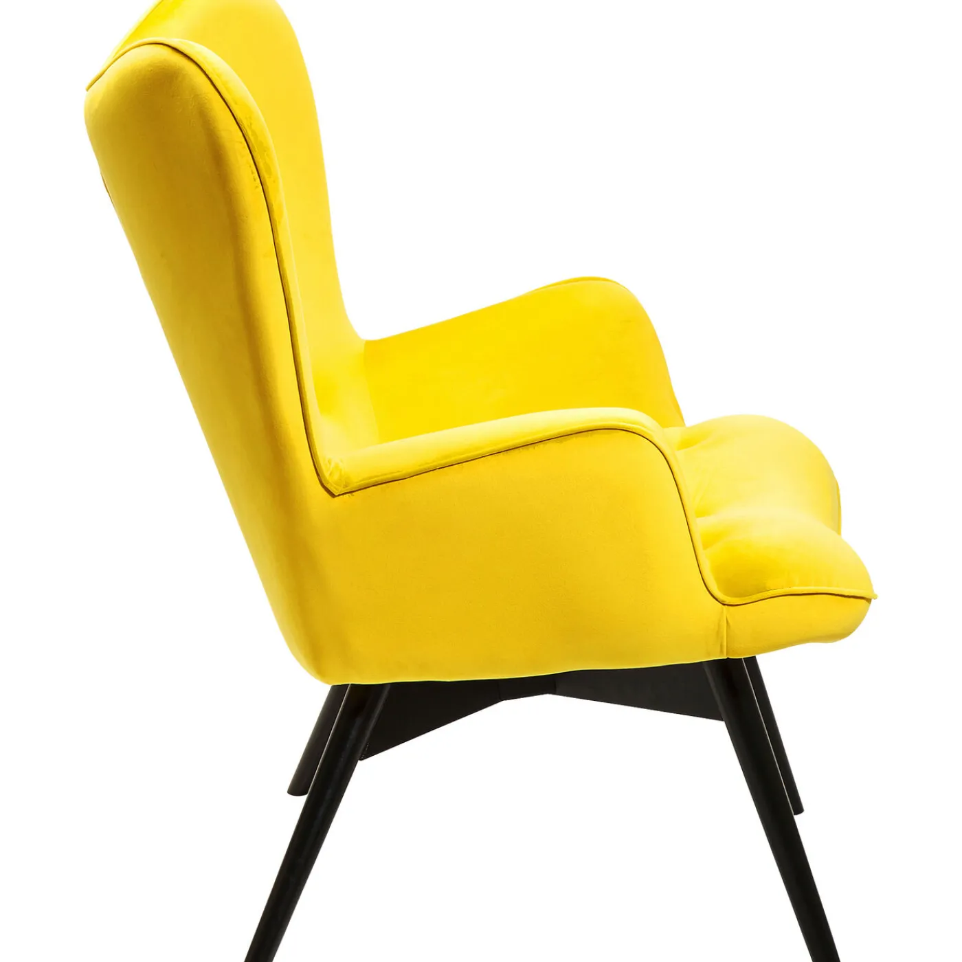 KARE Design Fauteuil Black Vicky Velours Jaune
