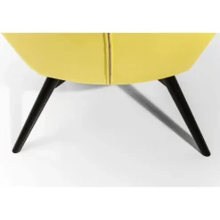 KARE Design Fauteuil Black Vicky Velours Jaune