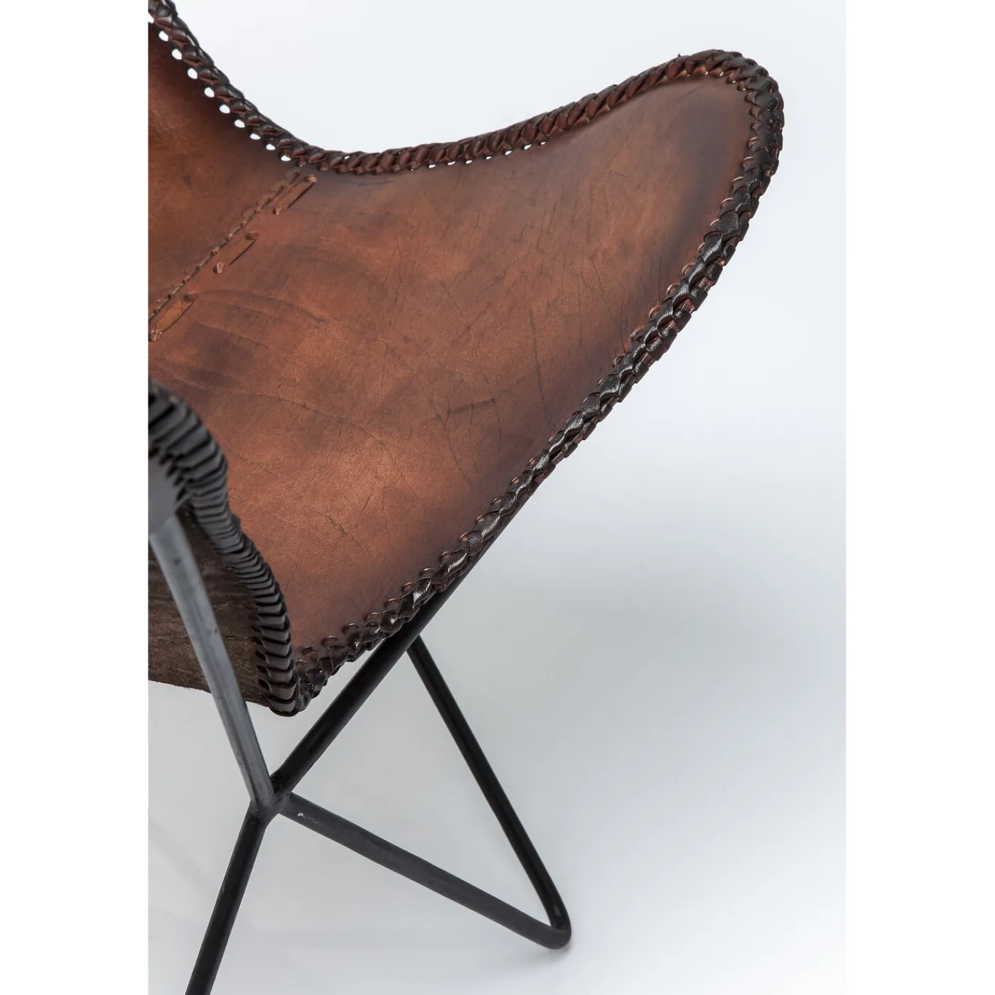 KARE Design Fauteuil Butterfly Marron Eco.