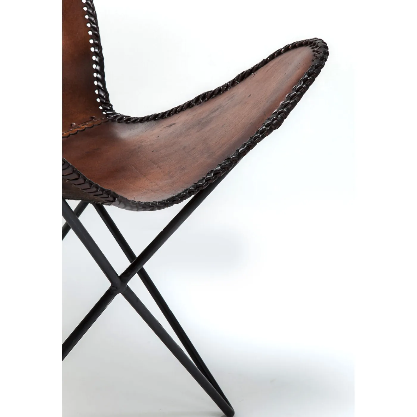 KARE Design Fauteuil Butterfly Marron Eco.