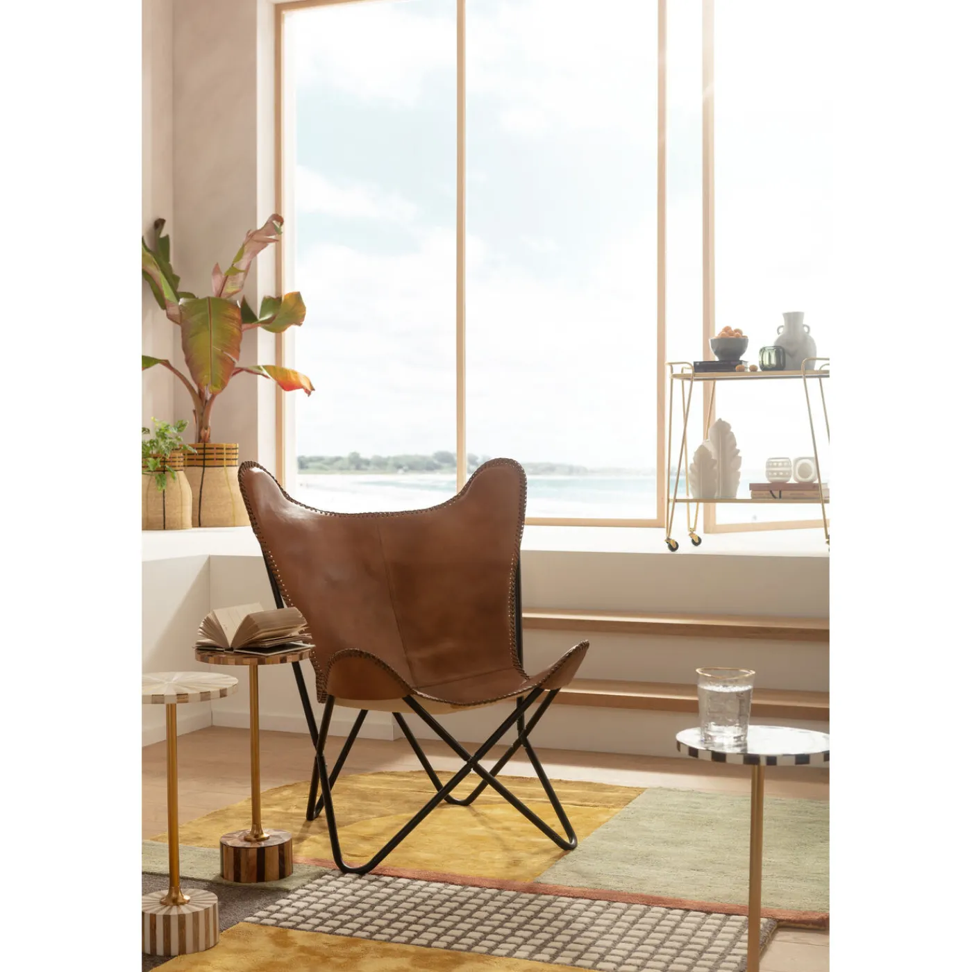 KARE Design Fauteuil California Cuir Marron