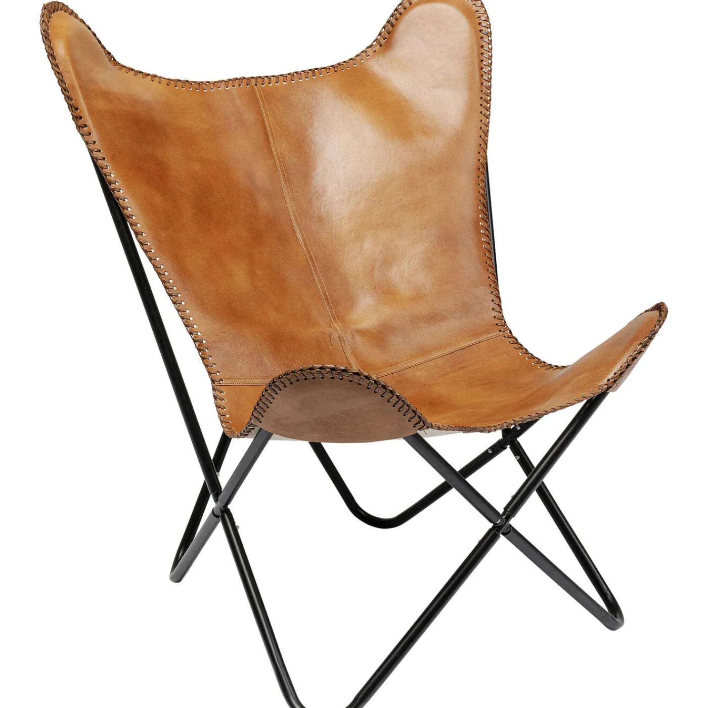 KARE Design Fauteuil California Cuir Marron