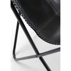 KARE Design Fauteuil California Cuir Noir