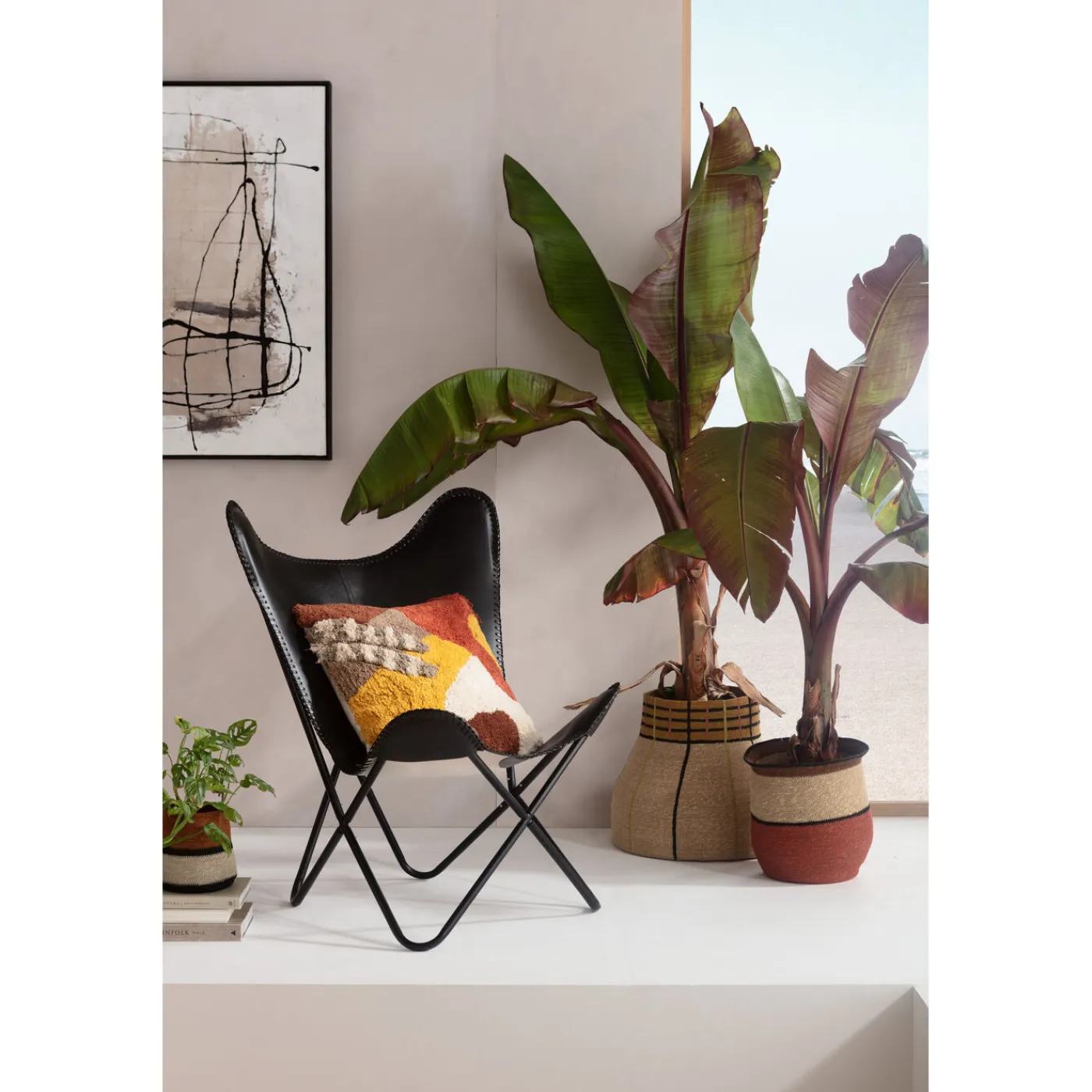 KARE Design Fauteuil California Cuir Noir