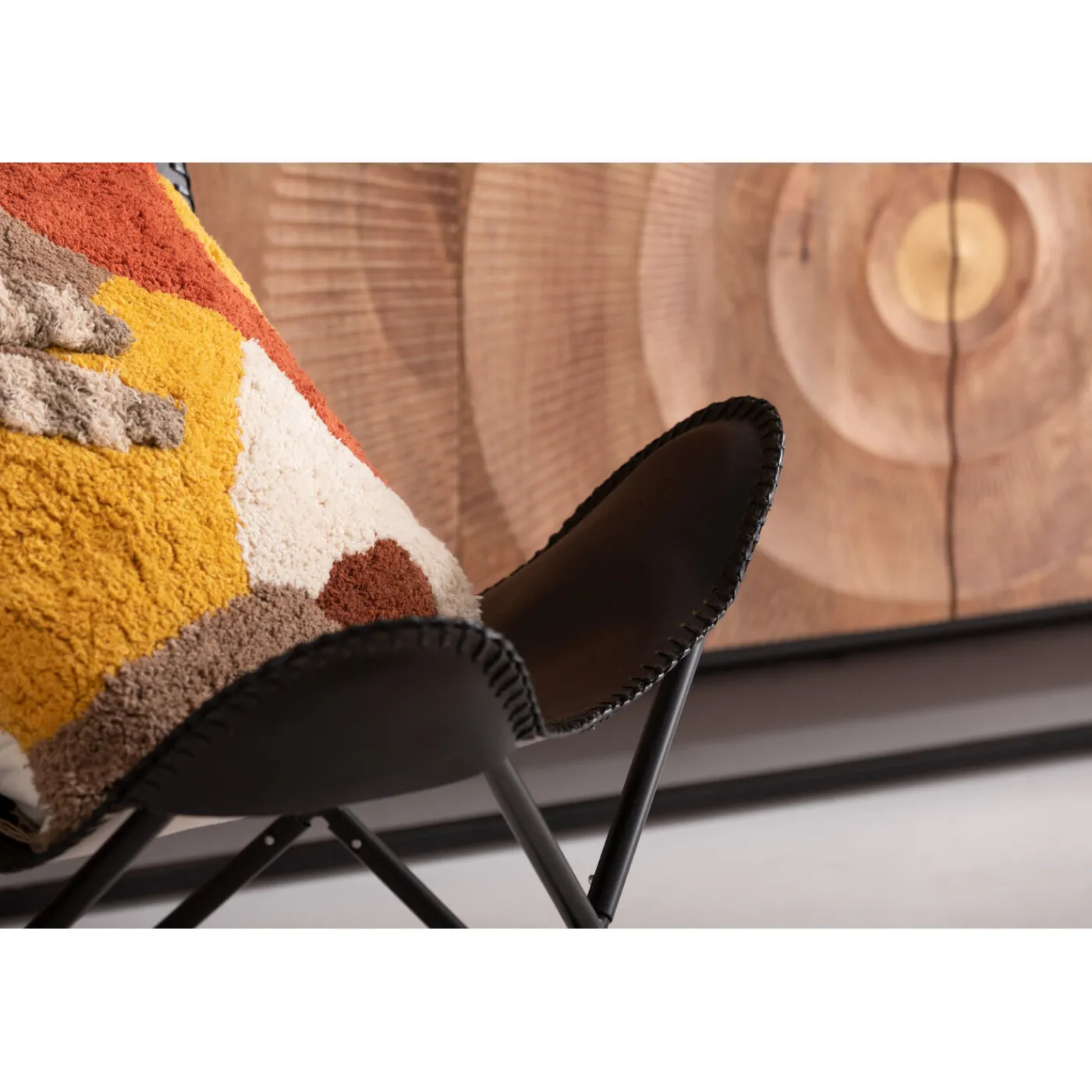 KARE Design Fauteuil California Cuir Noir