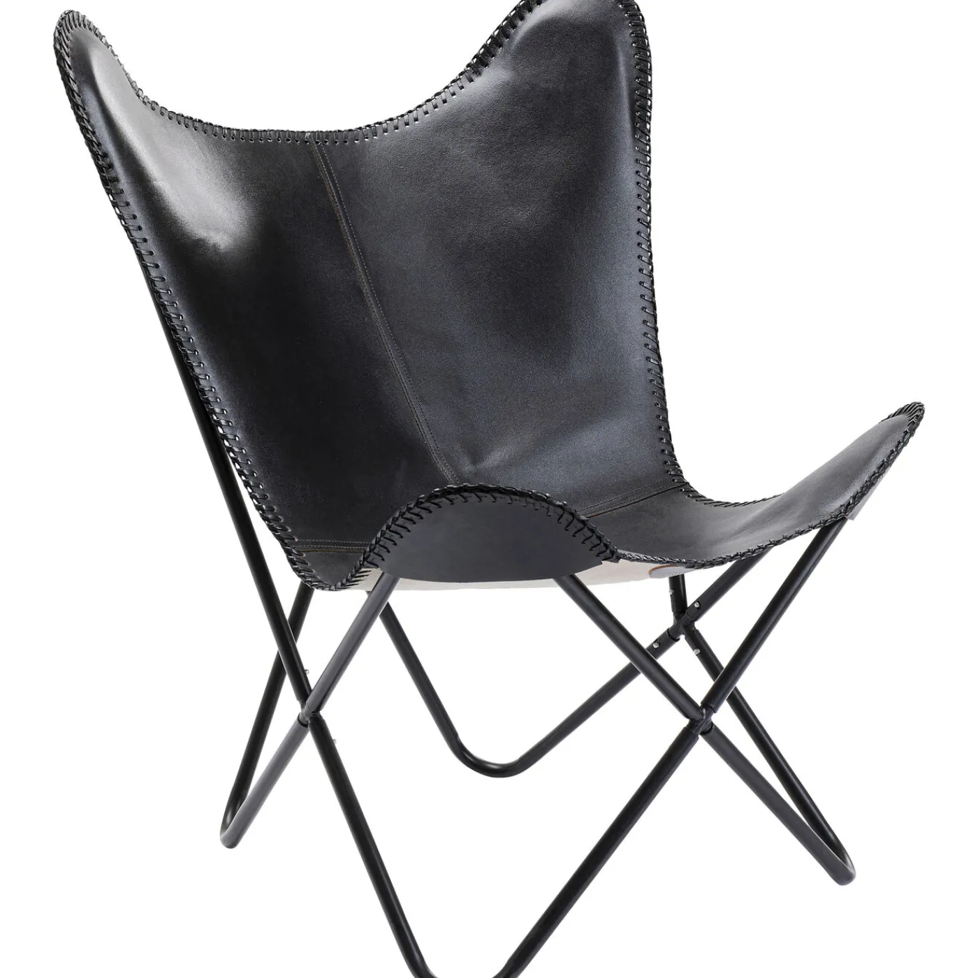 KARE Design Fauteuil California Cuir Noir