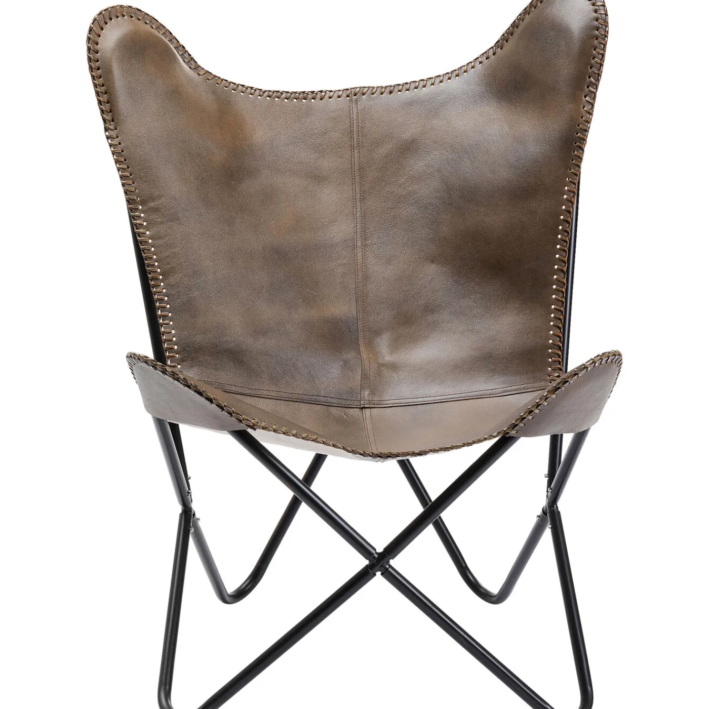 KARE Design Fauteuil California Cuir Marron Fonce