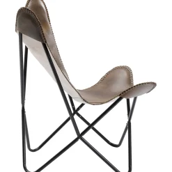 KARE Design Fauteuil California Cuir Marron Fonce