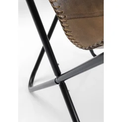 KARE Design Fauteuil California Cuir Marron Fonce