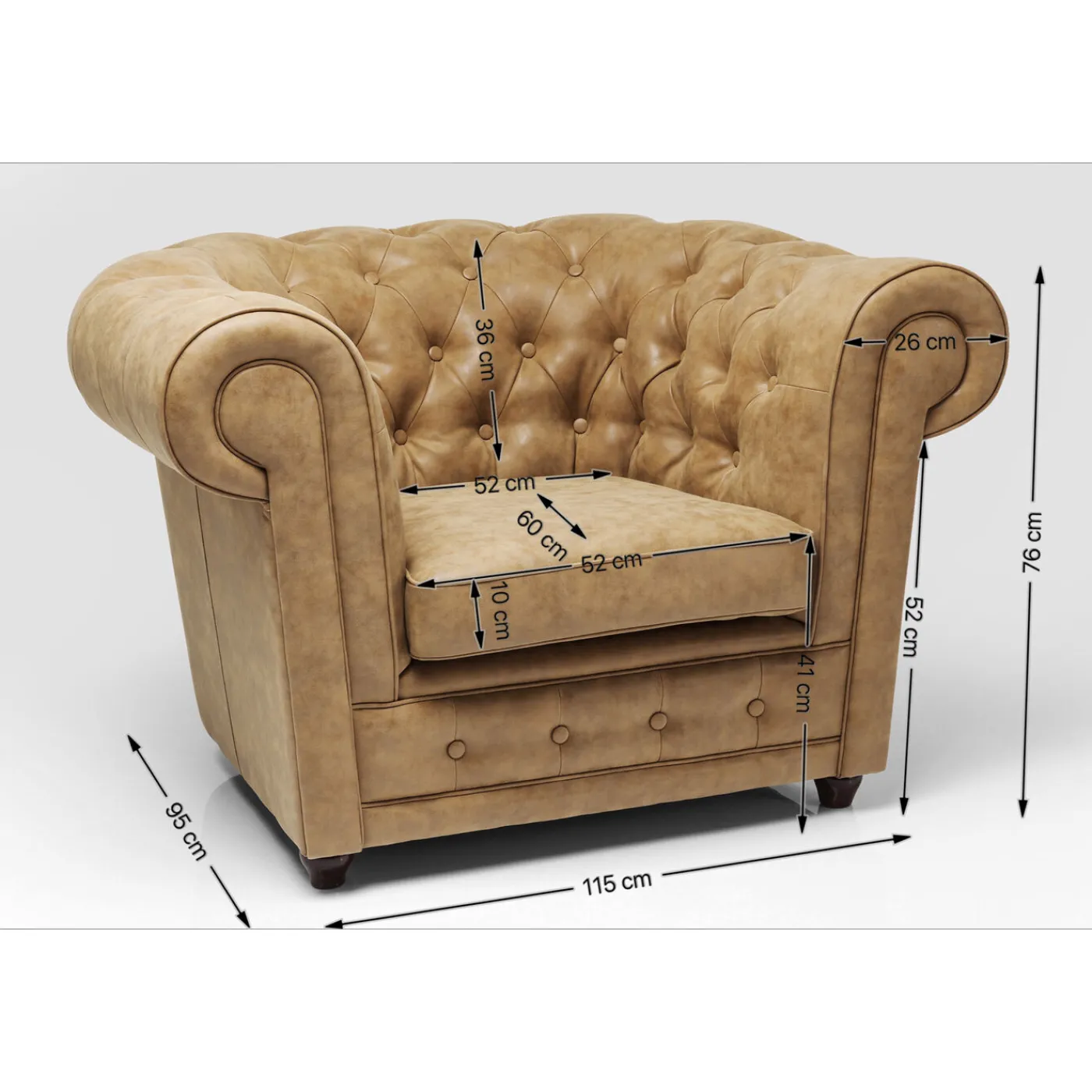 KARE Design Fauteuil Cambridge Vintage Eco