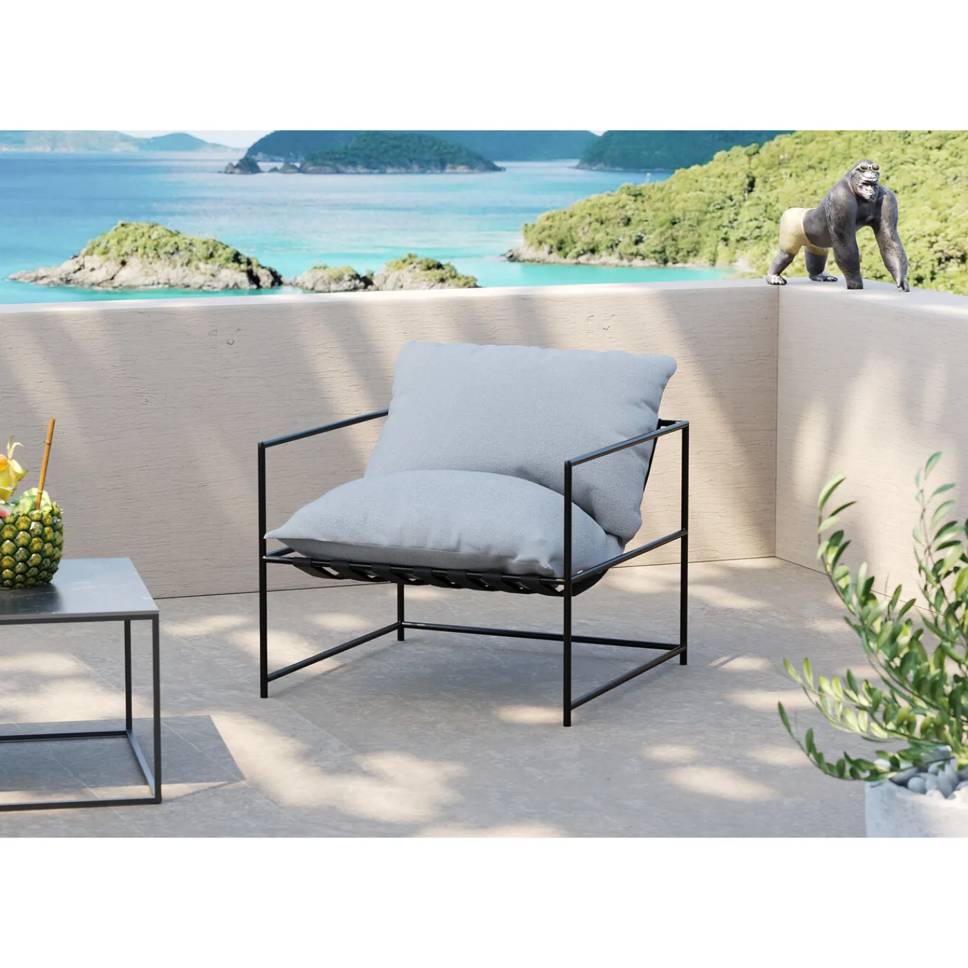 KARE Design Fauteuil Cuby Garden Blanc