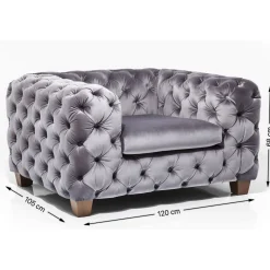 KARE Design Fauteuil Desire Gris Argente