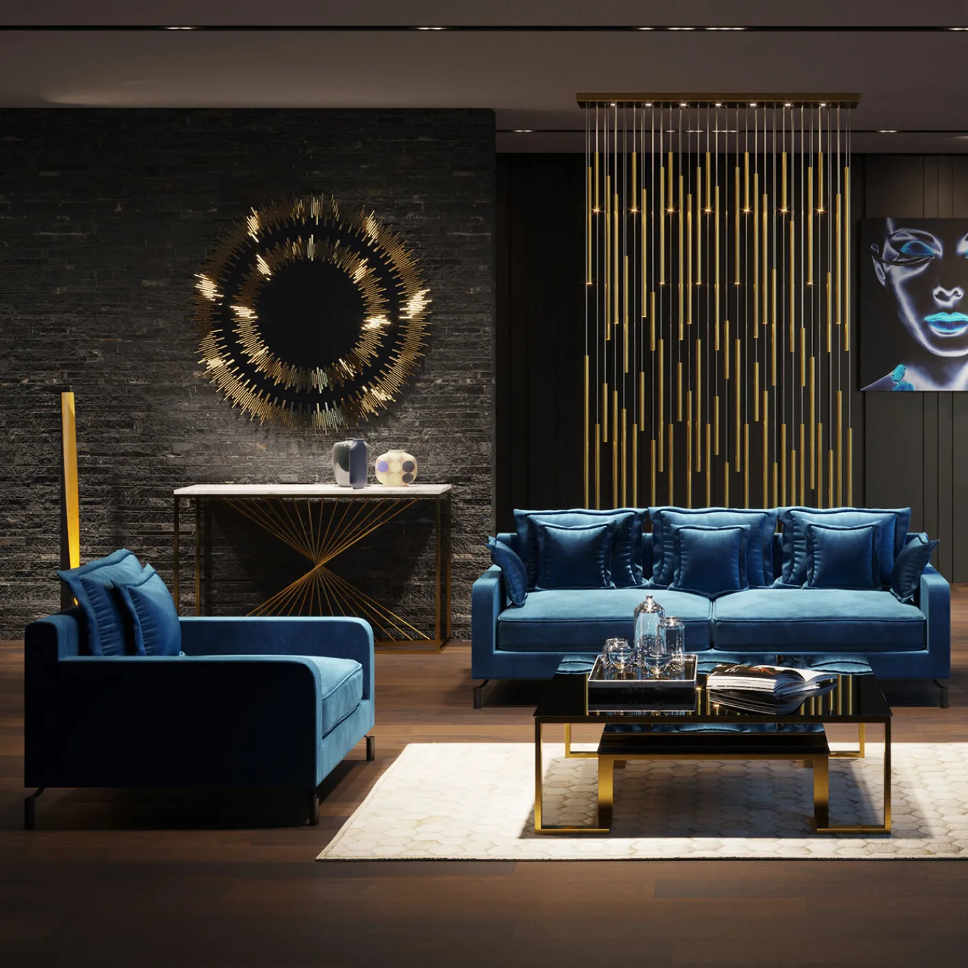 KARE Design Fauteuil Lullaby Petrole