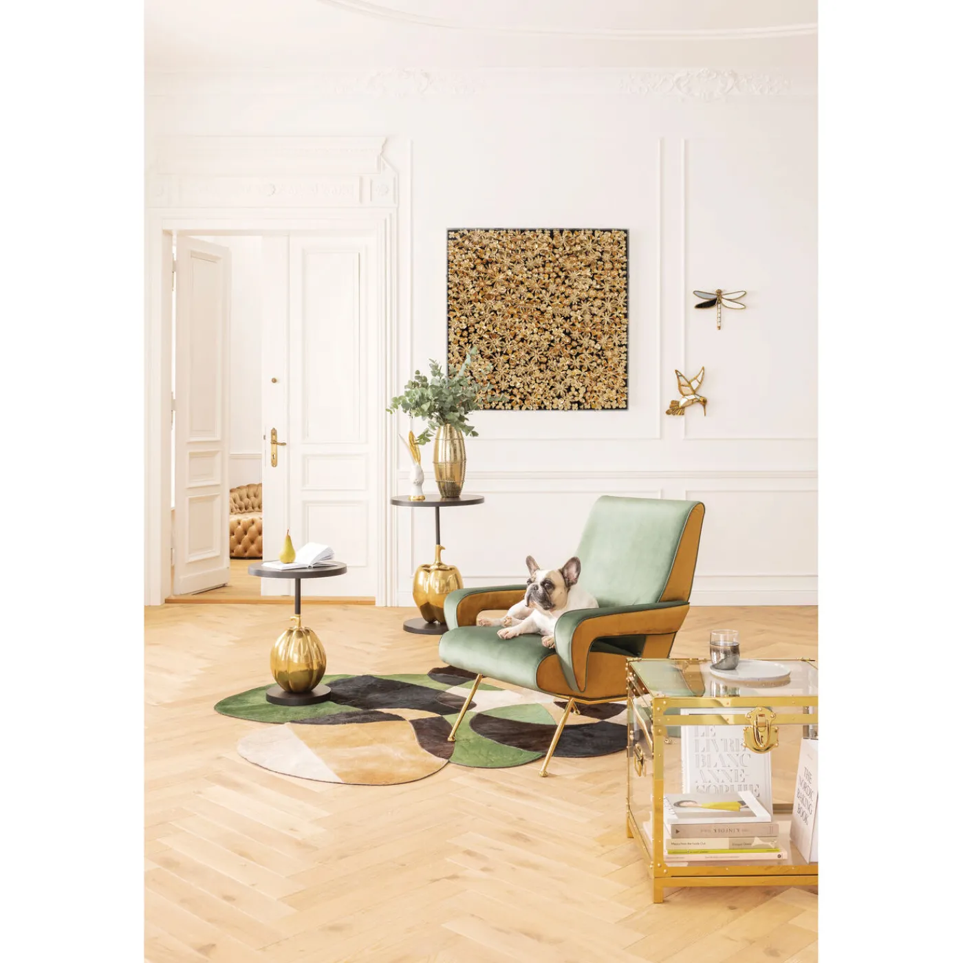 KARE Design Fauteuil Luna Haut Dossier Vert