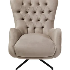 KARE Design Fauteuil Pivotant Bellissima Velours Beige
