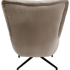 KARE Design Fauteuil Pivotant Bellissima Velours Beige