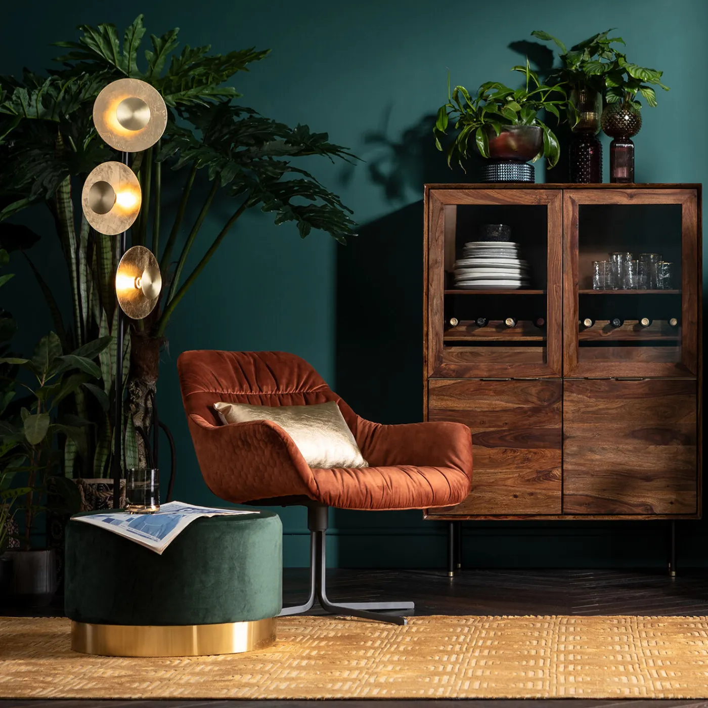 KARE Design Fauteuil Pivotant Bristol Rouge Rouille