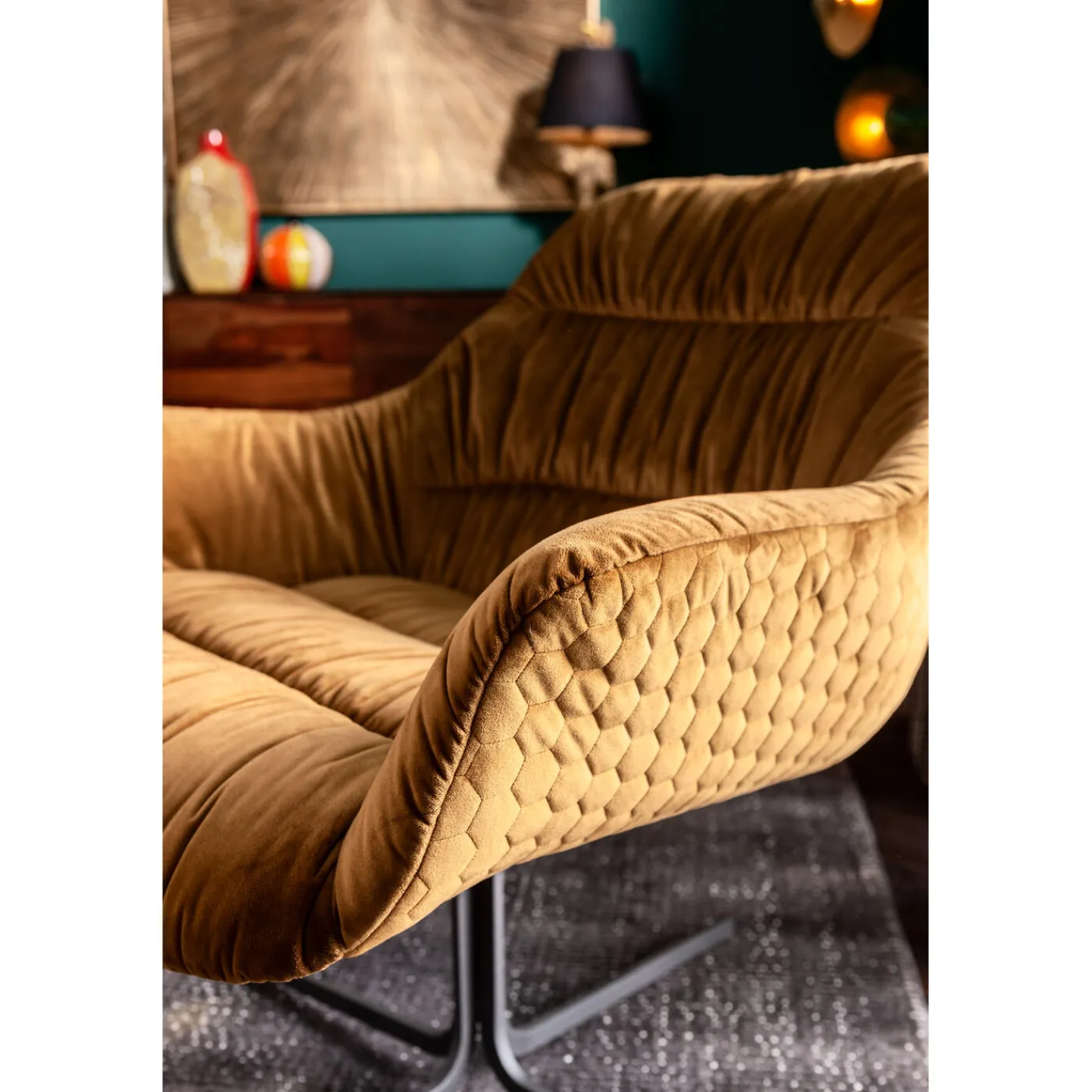 KARE Design Fauteuil Pivotant Bristol Jaune