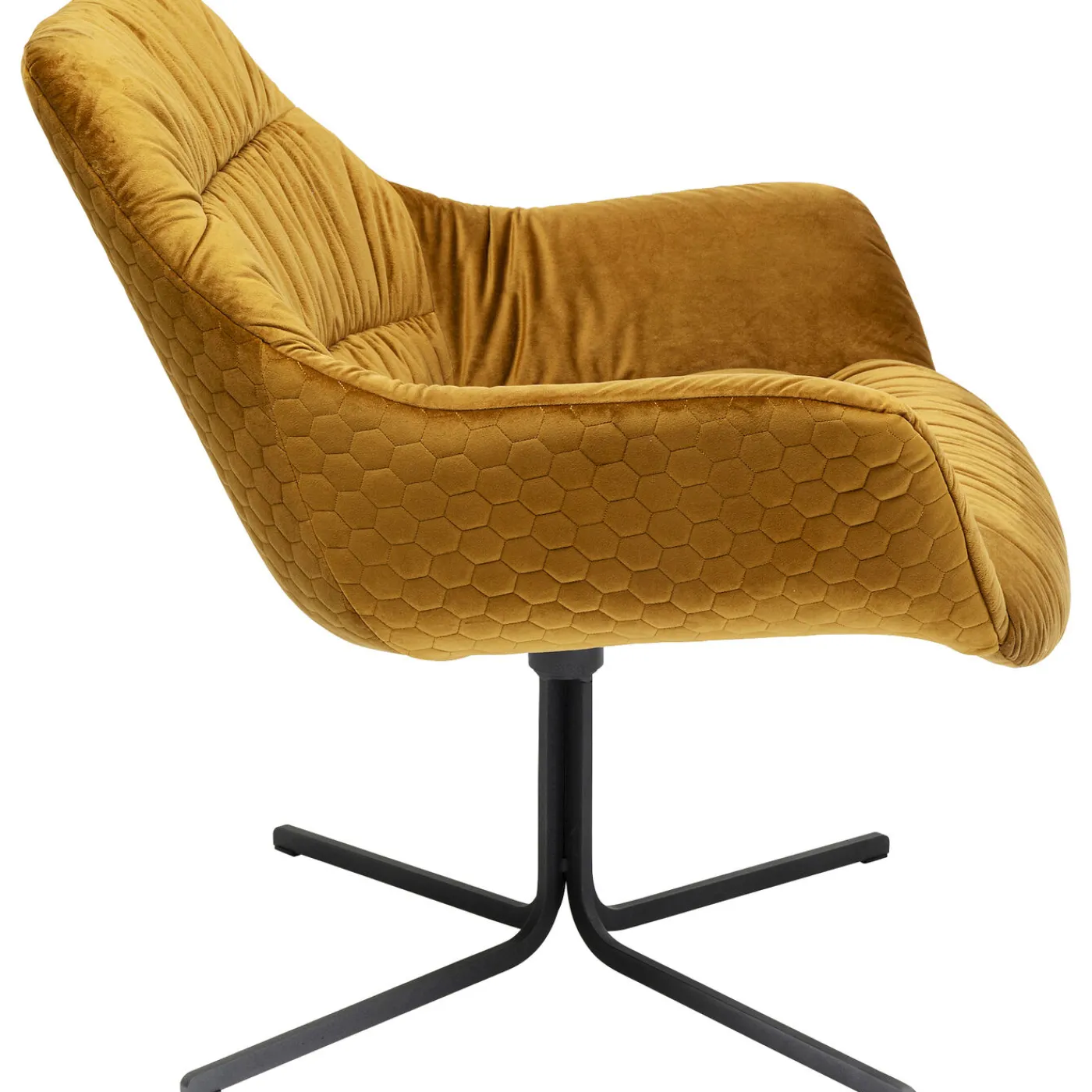 KARE Design Fauteuil Pivotant Bristol Jaune
