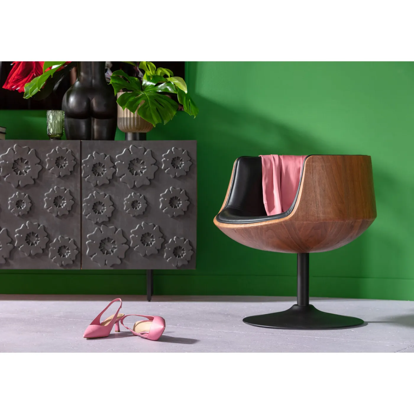 KARE Design Fauteuil Pivotant Club Noyer