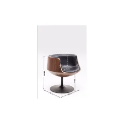 KARE Design Fauteuil Pivotant Club Noyer