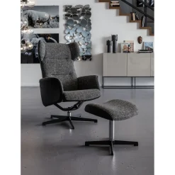 KARE Design Fauteuil Pivotant Et Repose-Pieds Ohio Salt And Pe