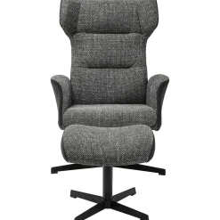 KARE Design Fauteuil Pivotant Et Repose-Pieds Ohio Salt And Pe