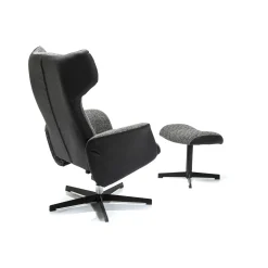 KARE Design Fauteuil Pivotant Et Repose-Pieds Ohio Salt And Pe