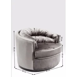 KARE Design Fauteuil Pivotant Music Hall Gris