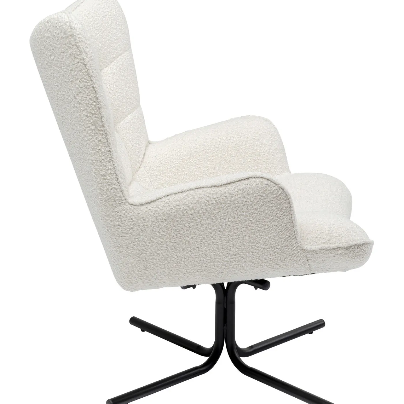 KARE Design Fauteuil Pivotant Oscar Boucle Creme