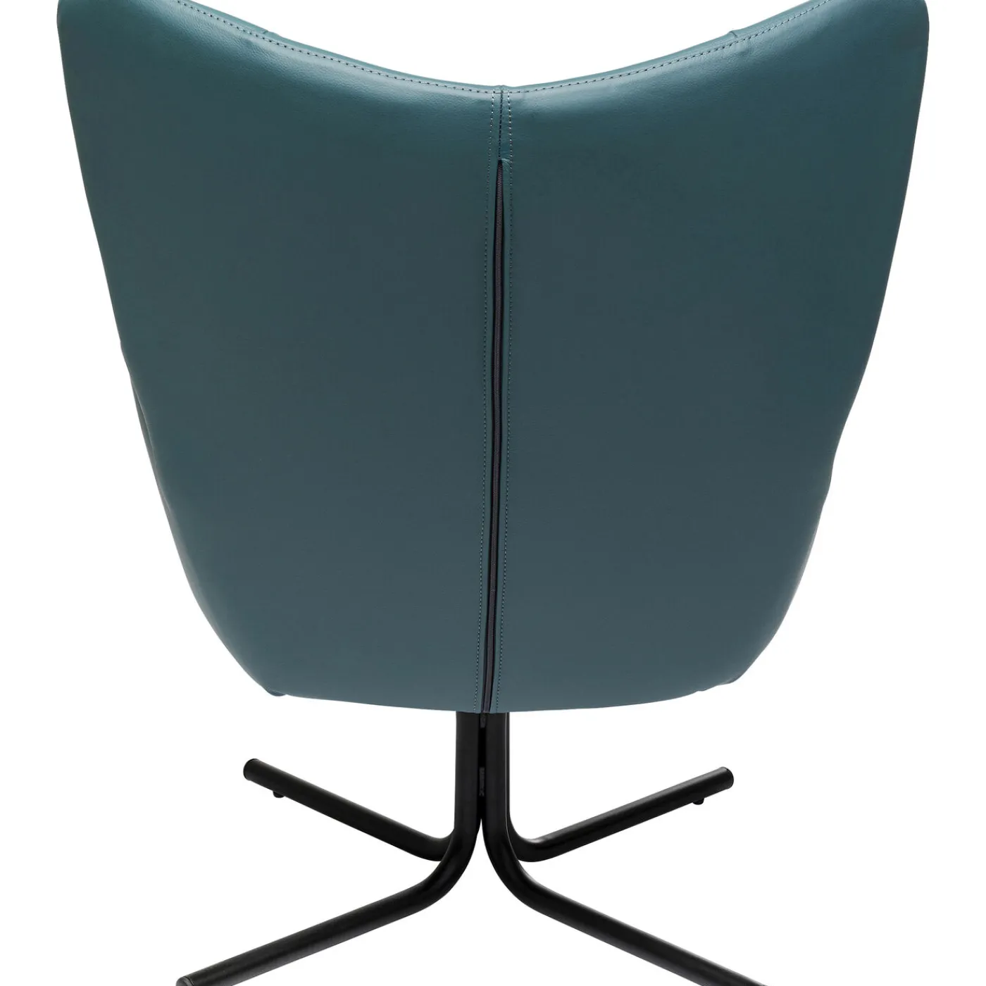 KARE Design Fauteuil Pivotant Oscar Cuir Bleu