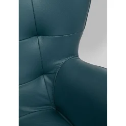 KARE Design Fauteuil Pivotant Oscar Cuir Bleu