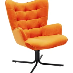 KARE Design Fauteuil Pivotant Oscar Velours Orange