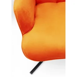KARE Design Fauteuil Pivotant Oscar Velours Orange