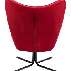 KARE Design Fauteuil Pivotant Oscar Velours Rouge