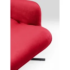 KARE Design Fauteuil Pivotant Oscar Velours Rouge