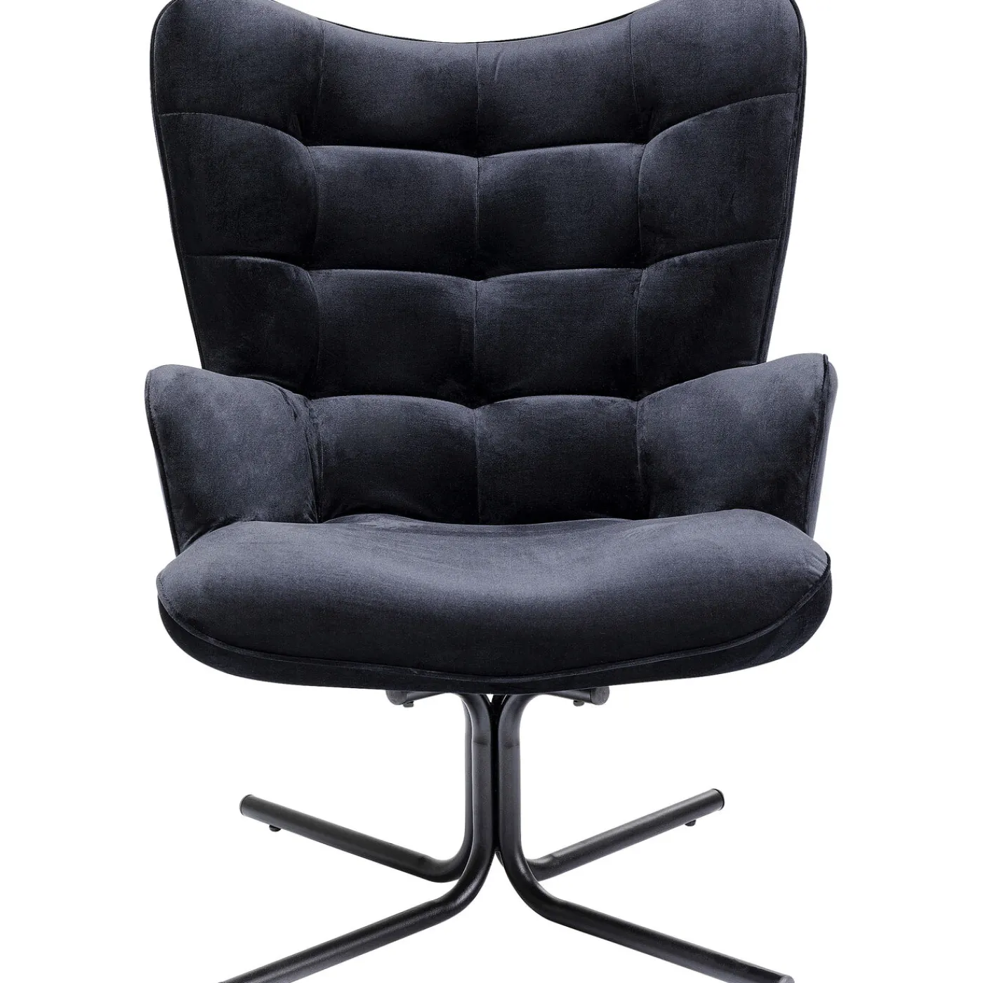 KARE Design Fauteuil Pivotant Oscar Velours Noir