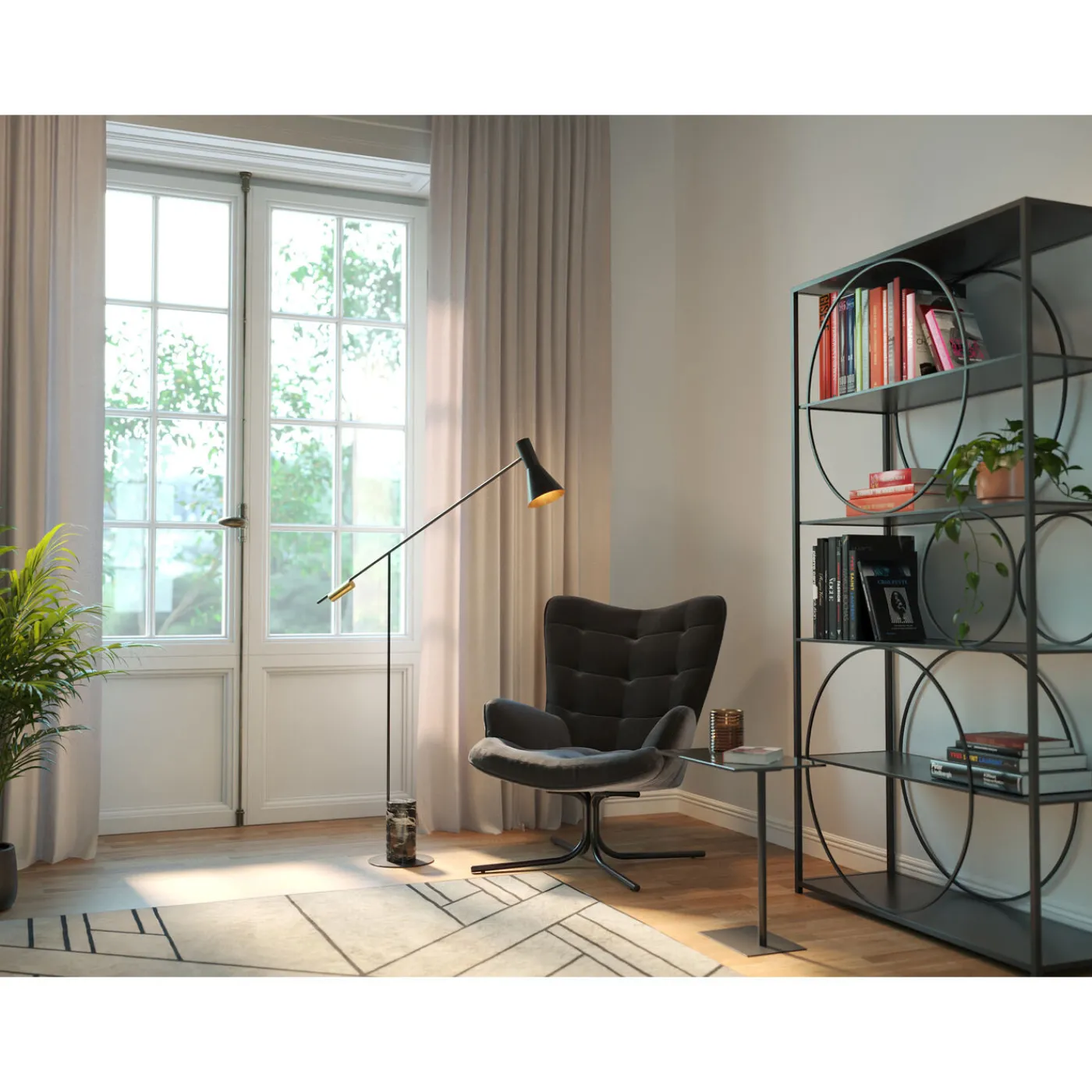 KARE Design Fauteuil Pivotant Oscar Velours Noir