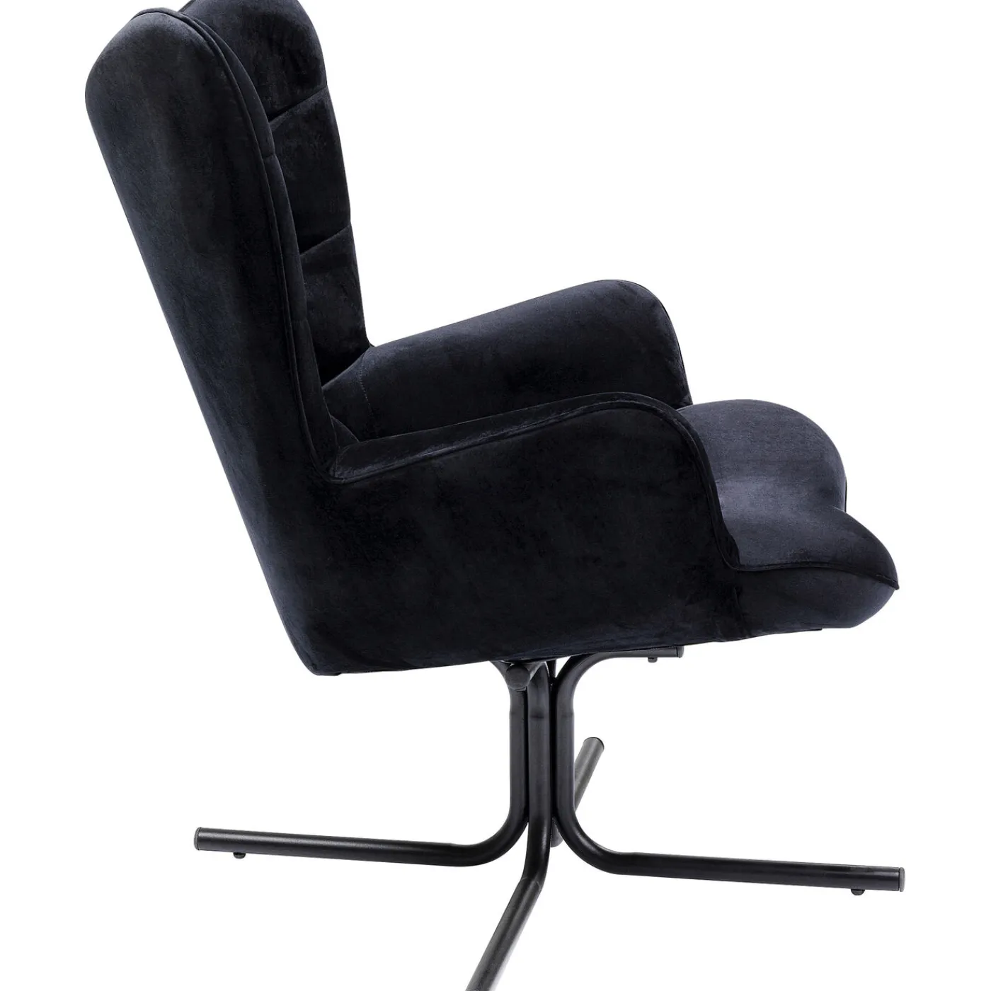 KARE Design Fauteuil Pivotant Oscar Velours Noir
