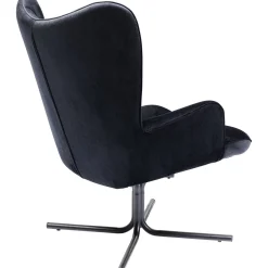 KARE Design Fauteuil Pivotant Oscar Velours Noir