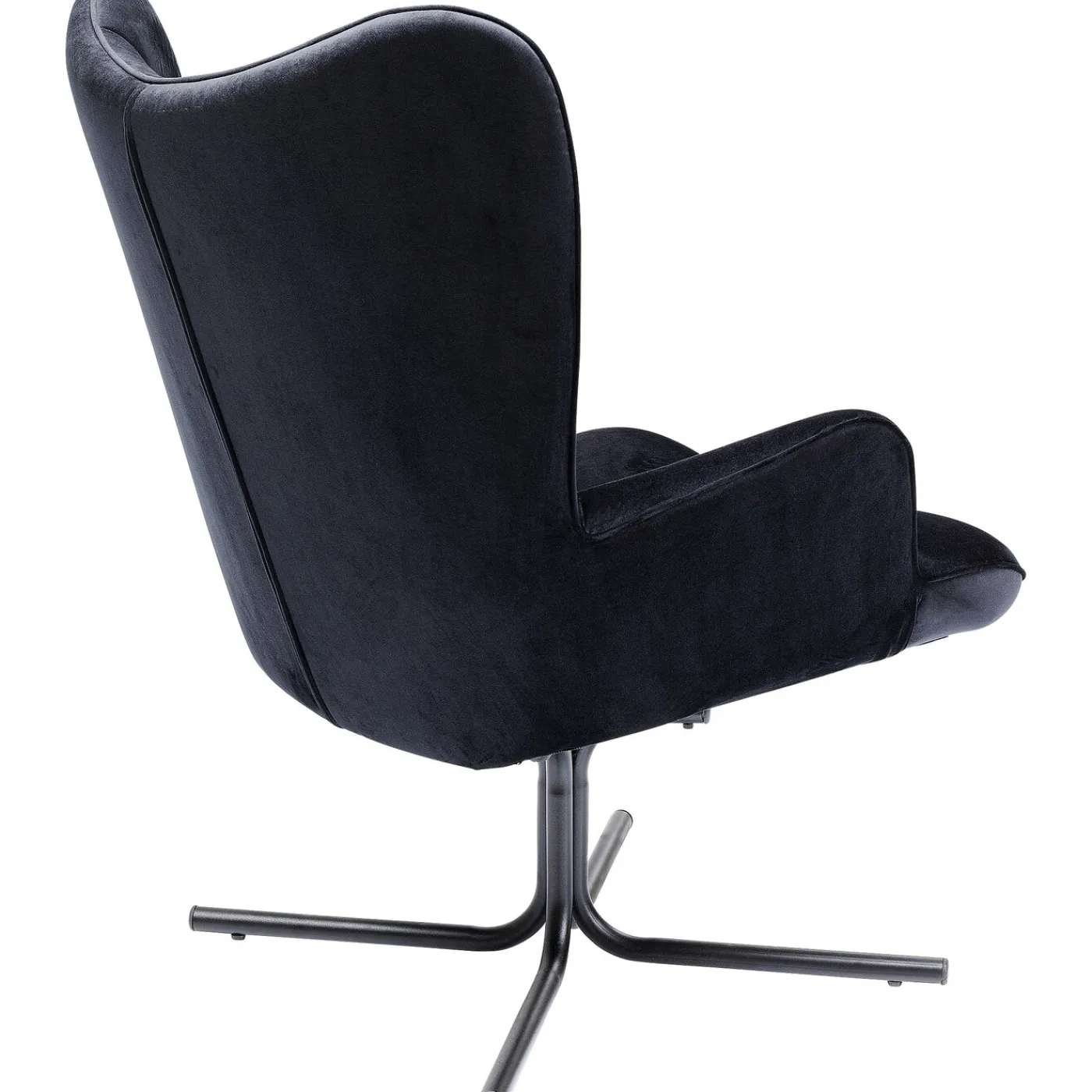 KARE Design Fauteuil Pivotant Oscar Velours Noir
