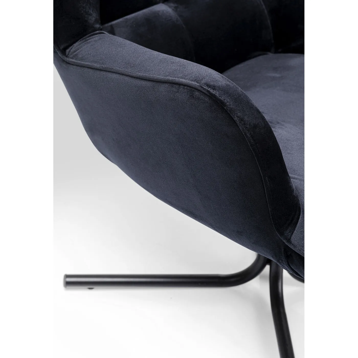 KARE Design Fauteuil Pivotant Oscar Velours Noir