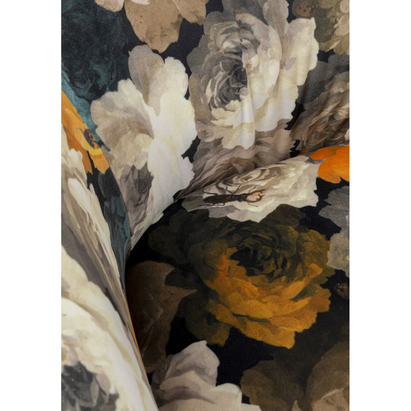 KARE Design Fauteuil Pivotant Peony Flower Jaune