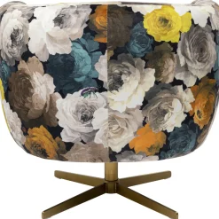 KARE Design Fauteuil Pivotant Peony Flower Jaune