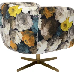 KARE Design Fauteuil Pivotant Peony Flower Jaune