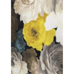 KARE Design Fauteuil Pivotant Peony Flower Jaune