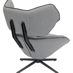 KARE Design Fauteuil Pivotant Toledo Noir-Blanc