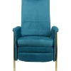 KARE Design Fauteuil Relax Lazy Velours Bleu